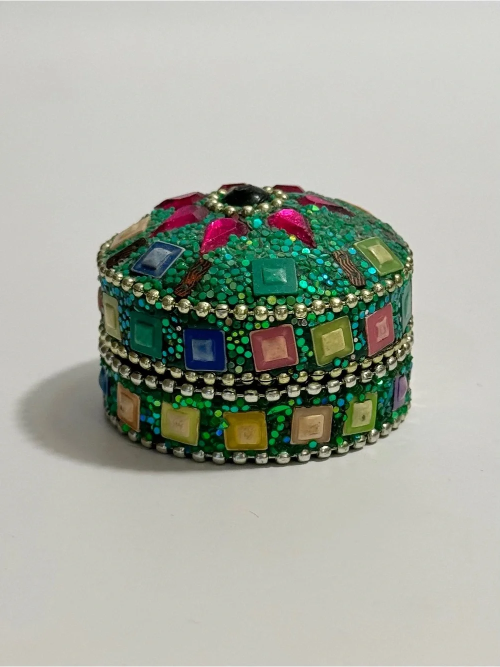 Handcrafted Mosaic Glitter Trinket Box Decorative Jewelry Keepsake Box
